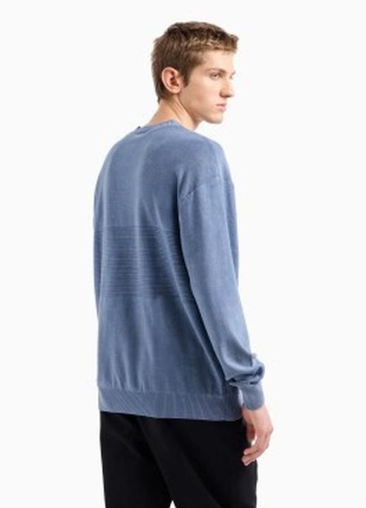 Actual product image Armani Exchange Comber Cotton Horizontal Stripe Pullover Sweater (XL)