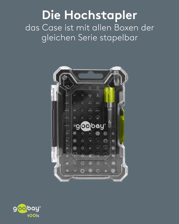 Image du produit Goobay Bithalter-Set mit 72-tlg. Bitsatz (Carré intérieur, Six pans creux TX, Trilogie)