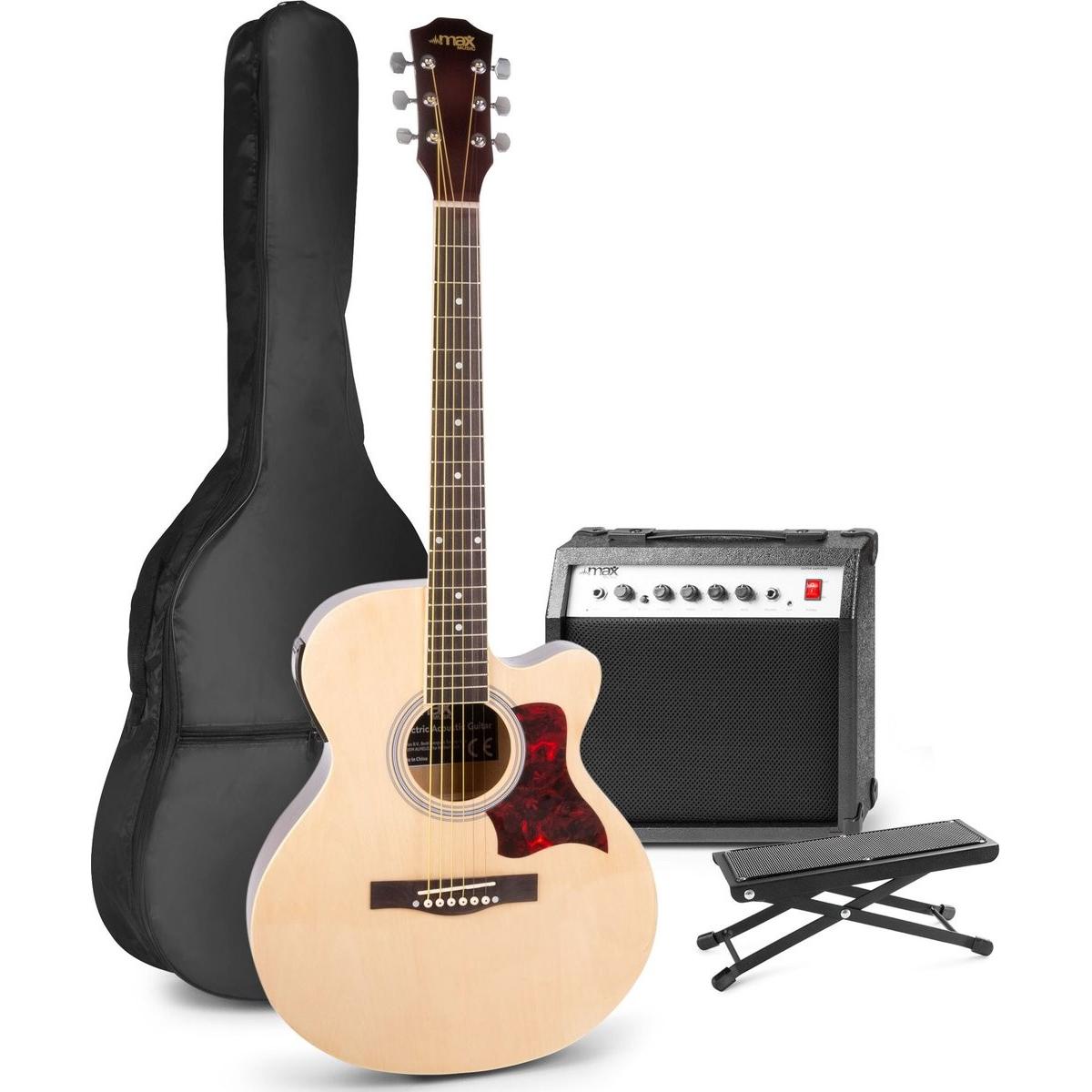 Max Elektrische Akustikgitarre - Showkit -Gitarren -Set mit 40 -W -Gitarrenverstärker, Gitarrenfusssc (Akustik Gitarre, Ahorn, Holz) (44365983)
