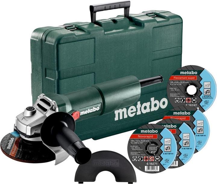 Actual product image Metabo W750-125 SET angle grinder, box (125 mm)