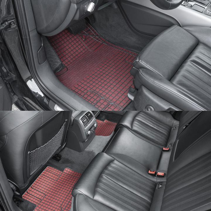 Actual product image Walser Universal rubber car mat set, 4-piece car mats, can be cut to size, anti-slip (2 front mats + 2 rear mats)