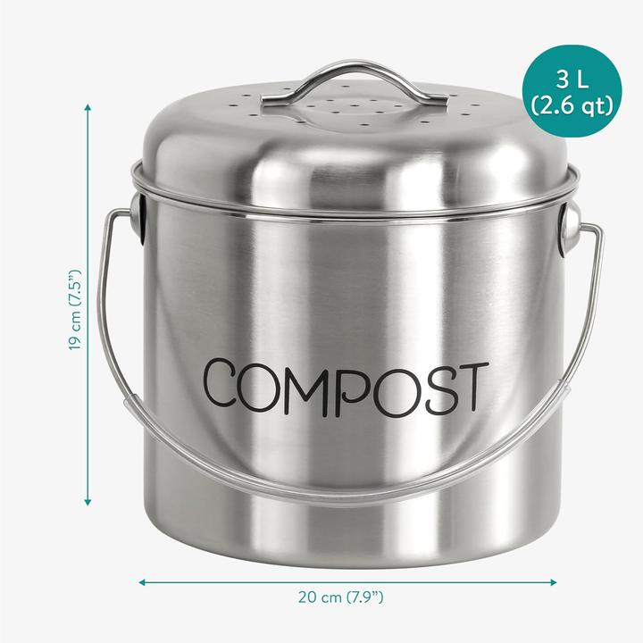 Produktbild Navaris Komposteimer mit Schwenkgriff (3 l)