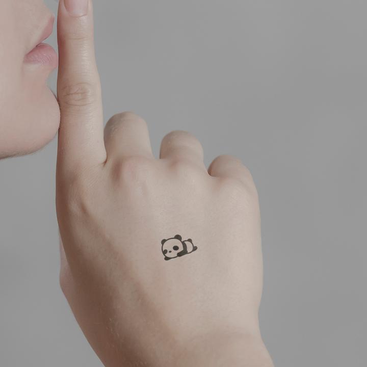 Actual product image minink Temporary tattoo - Cute panda