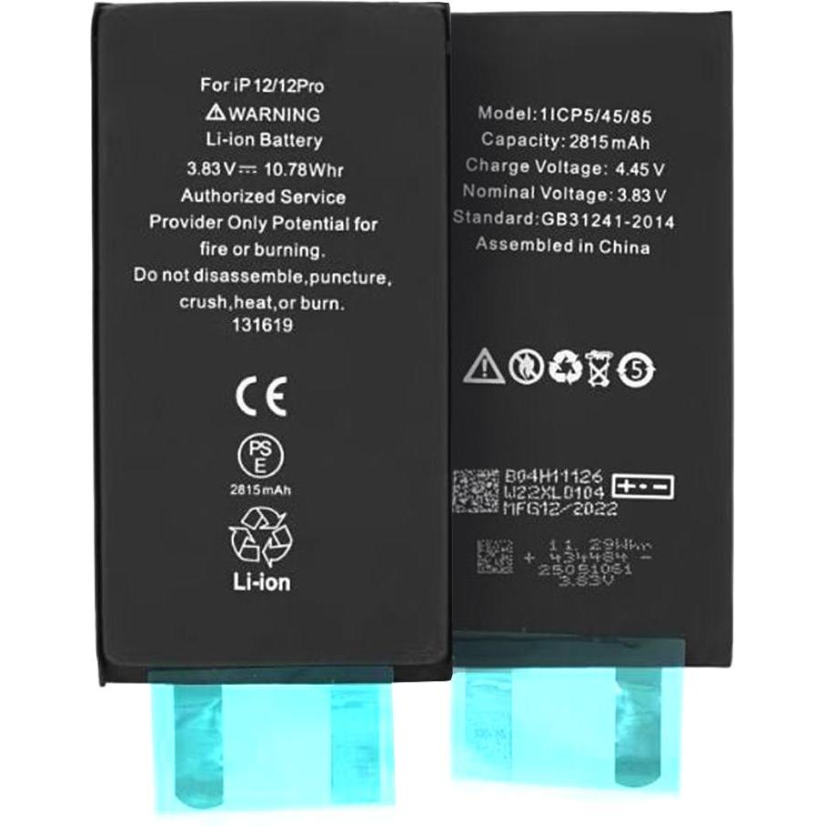 OEM - Smartphone Battery (18530) - without Flex-Cable - iPhone 12 / 12 Pro - 2815mAh - Black, Batteria smartphone