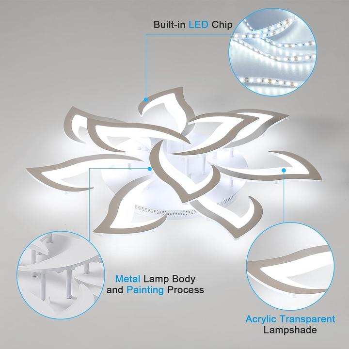 Produktbild Comely LED-Deckenleuchte mit Schwalbenschwanz-Blütenform, 10-armig, für Wohnzimmer, Küche, Schlafzimmer