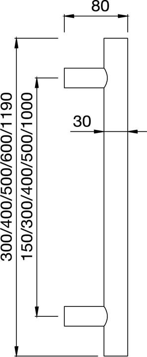 Image du produit Kws Poignée de porte 8179 - L 600 mm, LA. 500 mm, ø 30 mm, inox mat (Poignée de porte)