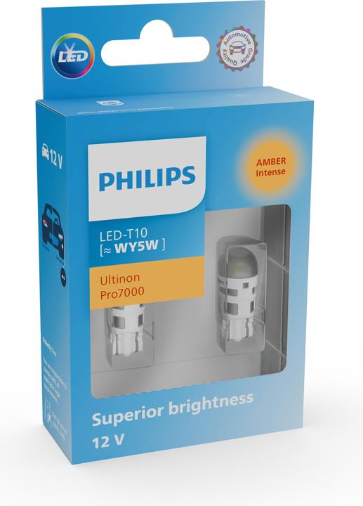 Produktbild Philips Ultinon Pro7000 SI 12202AU70X2 Hervorragende Helligkeit, sicherere Fahrt (WY5W)