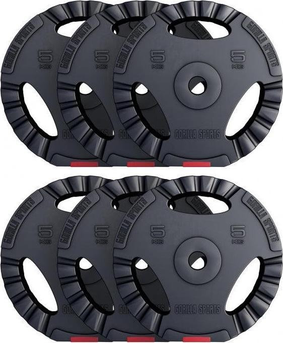 Actual product image Gorilla Sports weight plates (6 x 5 kg)
