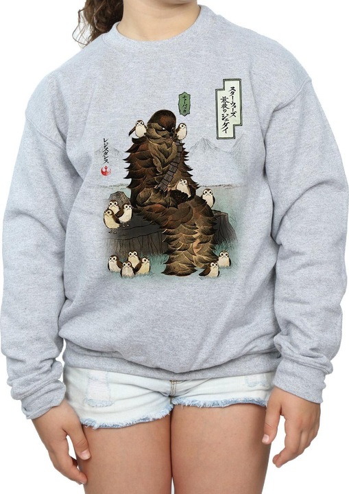 Produktbild Star Wars The Last Jedi Japanese Chewbacca Porgs Sweatshirt Mädchen (140, 146)