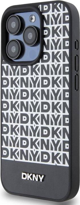 Actual product image DKNY PU Leather Repeat Pattern Bottom Stripe Case for iPhone 15 Pro Black (Apple iPhone 15 Pro)