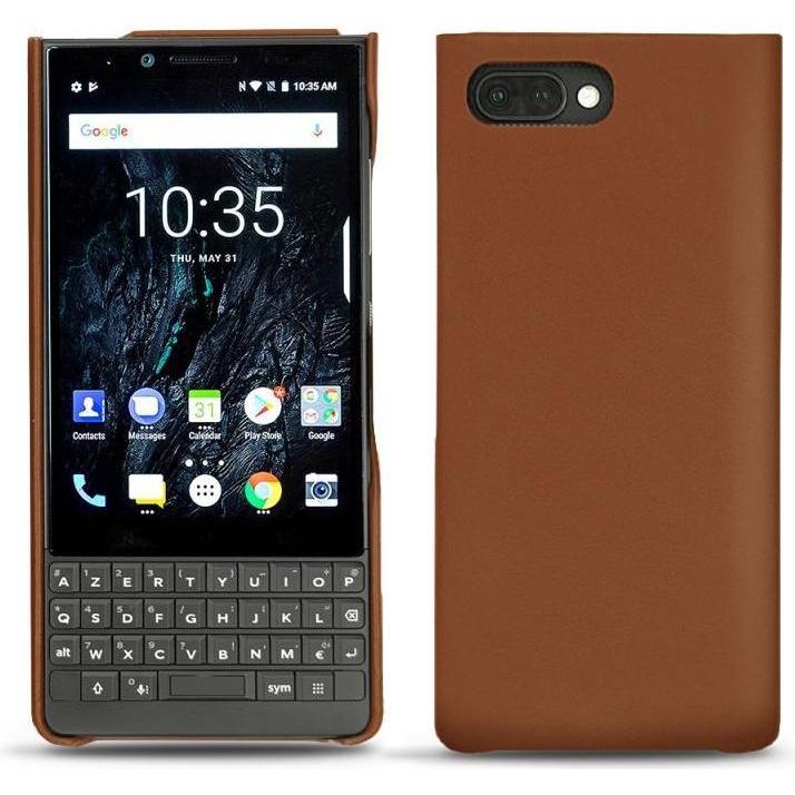 Thumbnail - Noreve Lederschutzhülle (Blackberry KEY2), Smartphone Hülle, Braun