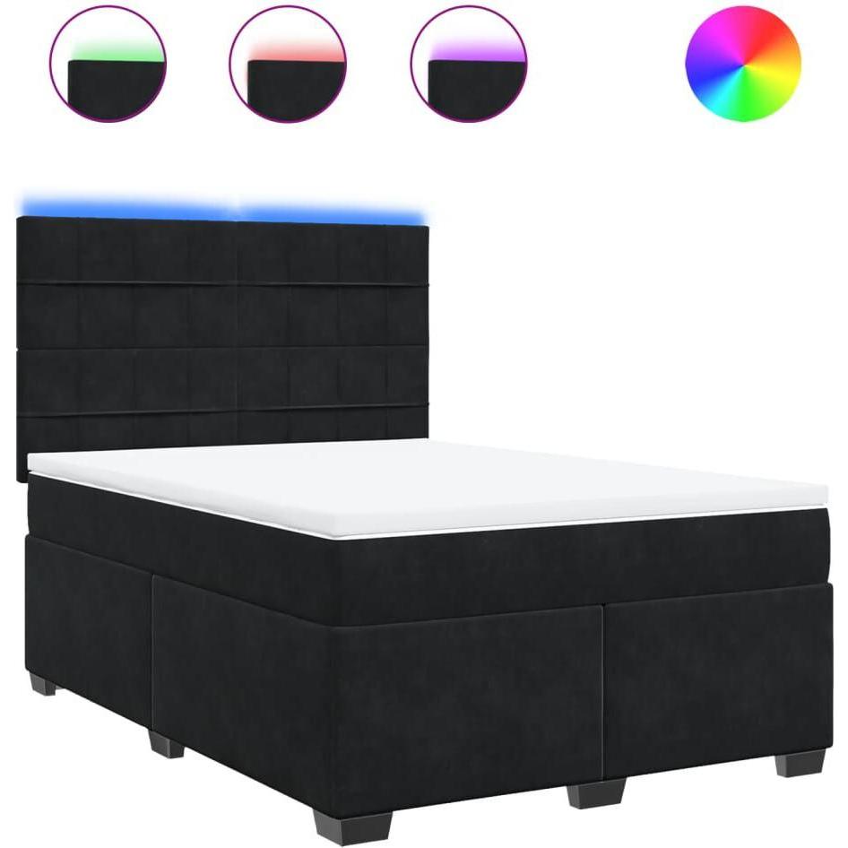Thumbnail - VidaXL, Bett, Bo x springbett mit Matratze 140 x 200 cm Samt (140 x 200 cm)