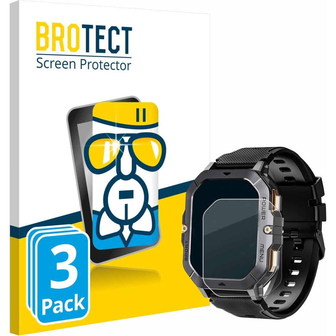 BROTECT Schutzglas Schutzfolie Displayschutz Display Schutz Glas Folie klar, Smartwatch Schutzfolie, Transparent