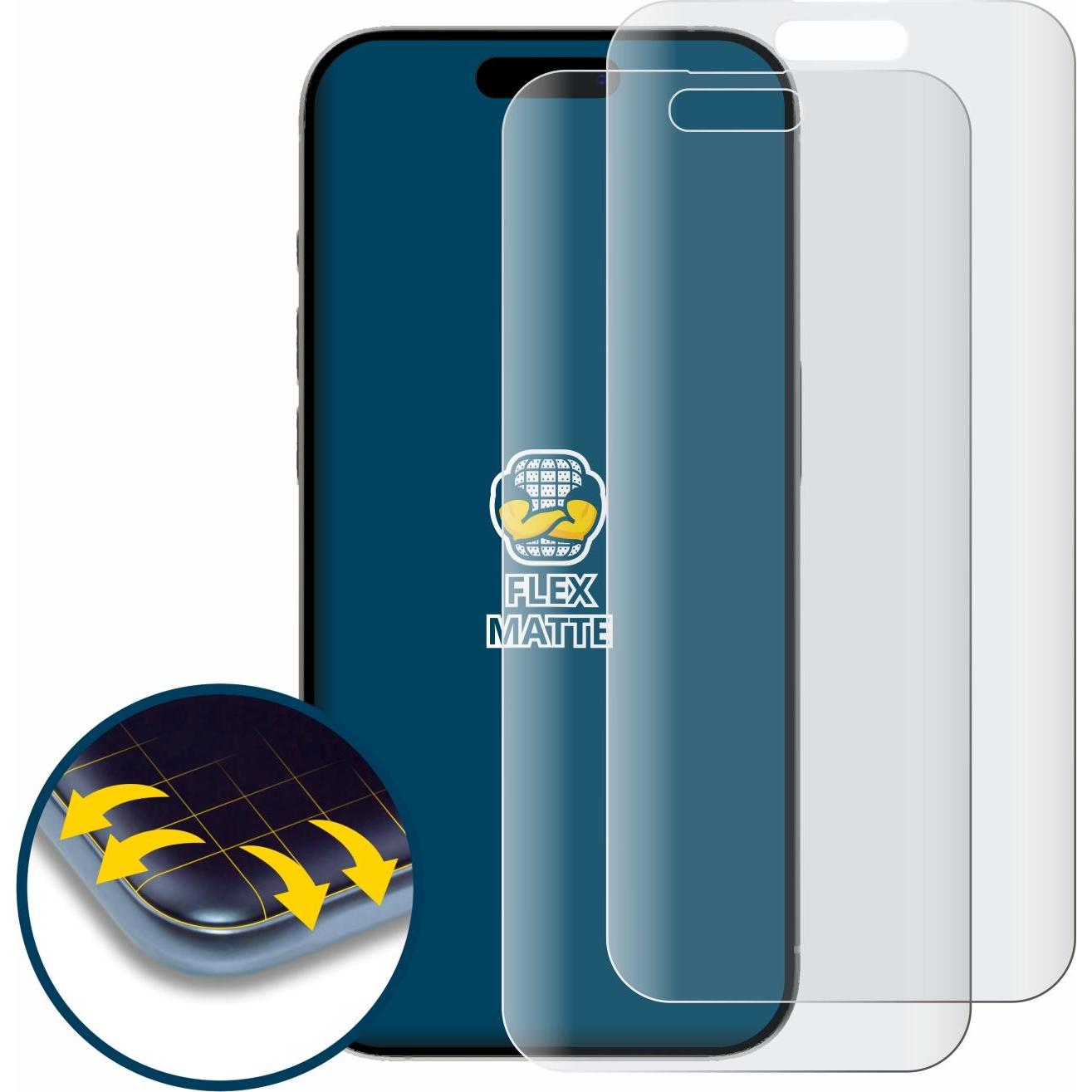 Thumbnail - BROTECT Full-Cover Displayschutz Matt (2 Stück, Apple iPhone 15 Pro Max), Smartphone Schutzfolie, Grau