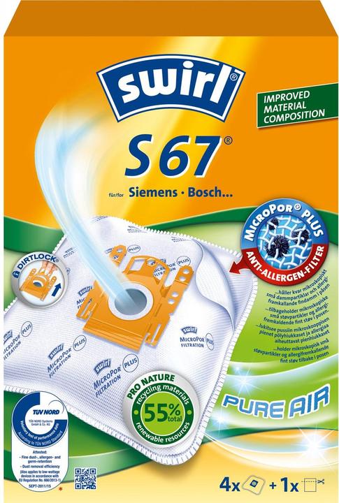 Produktbild Swirl Dammsugarpåsar S67 4ST (OBS 3S (4 x)