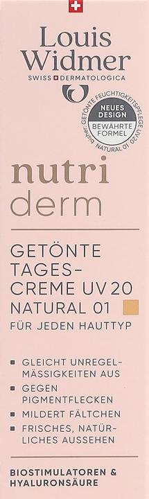 Produktbild Widmer Louis Nutriderm Tagescreme getönt UV20 natural 01 parfumiert 30 ml (30 ml, Getönte Tagescreme, SPF 20)