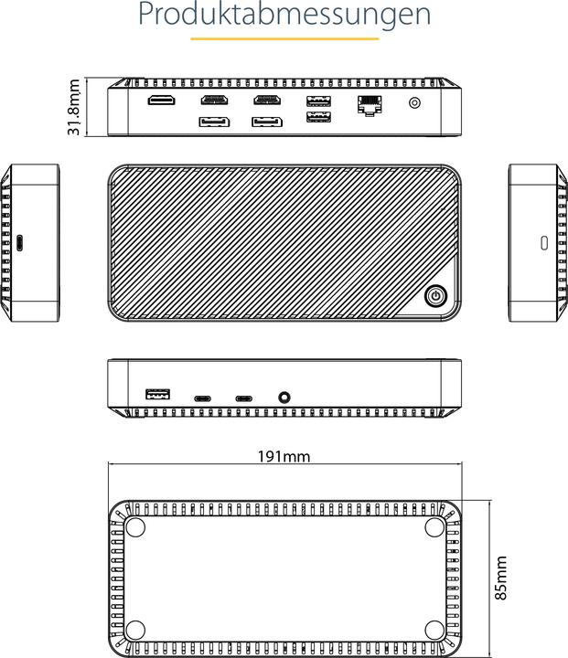 Actual product image StarTech 116N-USBC-DOCK (USB-C, 3 Ports)
