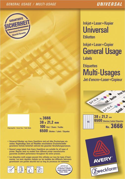 Productafbeelding Avery Universeel