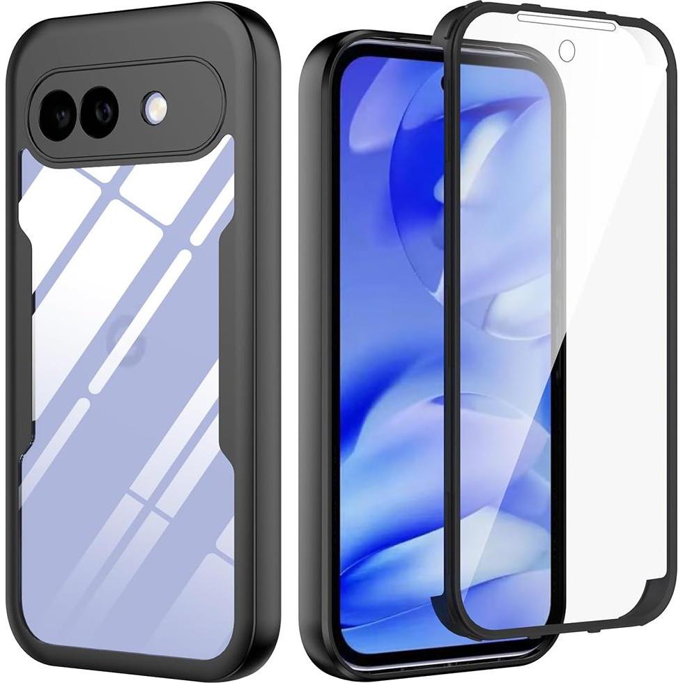 Techsuit - ColorVerse 360 Series + Screen Protector - Google Pixel 10a - Black (Google Pixel 10a), Cover smartphone, Nero