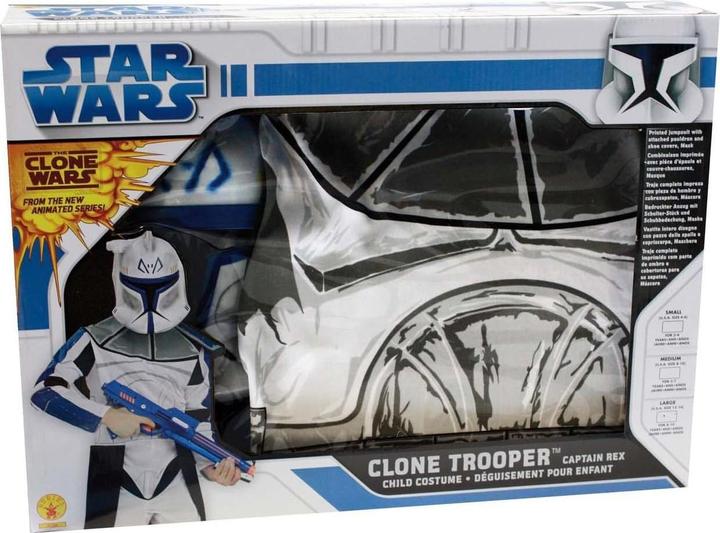 Produktbild Rubies Star Wars Blauer Clone Trooper Rex Kostüm für Kinder (122, 128)