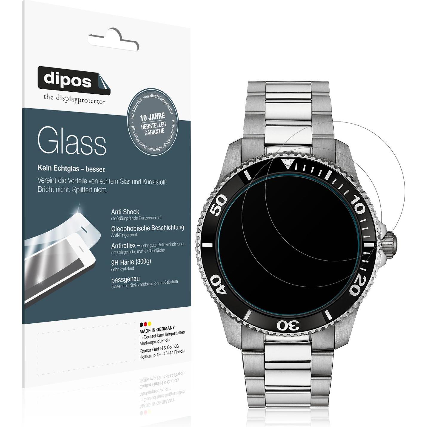 Dipos Anti-Shock Displayschutz Matt 9H, Smartwatch Schutzfolie, Transparent