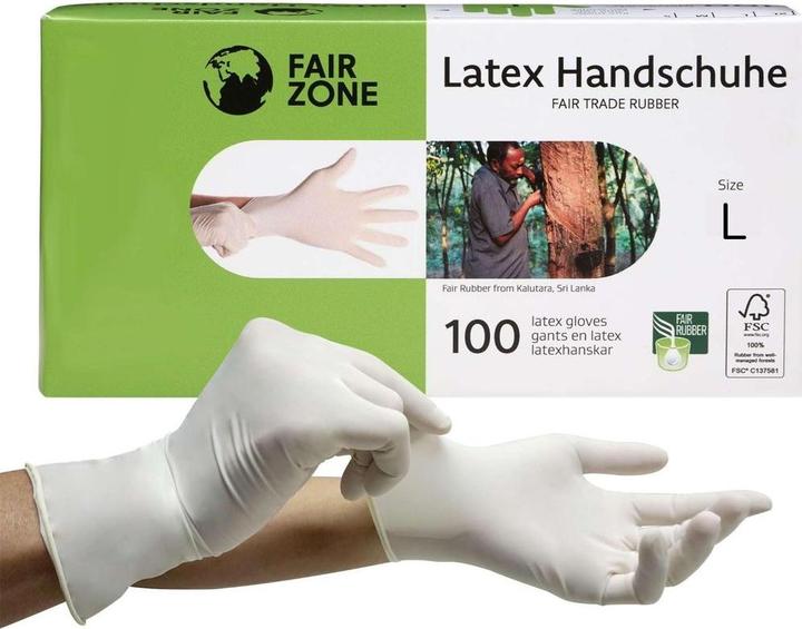 Produktbild Fair Zone Einweg Latex Handschuhe (L)
