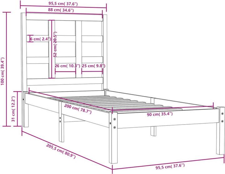 Produktbild vidaXL Thenia (90 x 200 cm)