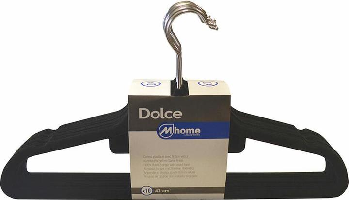 Mondex Coat rack black plastic velvet 10 pieces (42 cm) (10x)