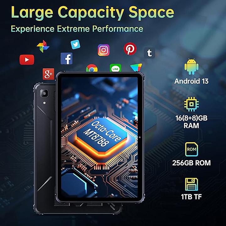 Produktbild Cubot Tab King Kong 10,1" 16GB/256GB LTE Black EU (4G, 10.10", 256 GB, Schwarz)