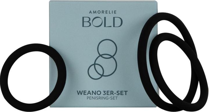Amorelie Weano Penisringe Set Schwarz (4.90 cm)