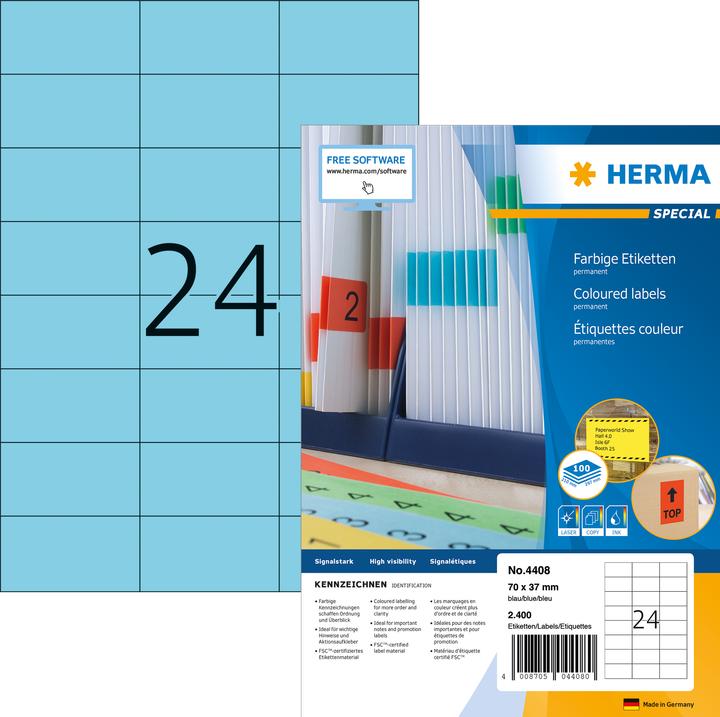 Produktbild HERMA Farbige Etiketten A4