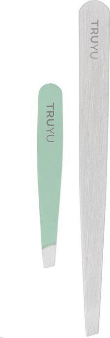 Actual product image Truyu Tweezer Kit Set of 2 Full Size Slant Tweezer and Mini Slant Tweezer - Facial Hair Removal for Women