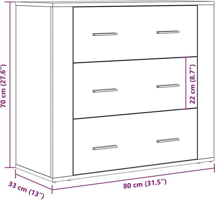 Image du produit vidaXL Sideboard (80 x 33 x 70 cm)