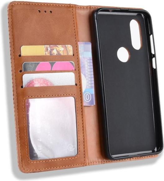 Actual product image MU Style Vintage Style Leather Bookcover Case (Motorola One Vision)