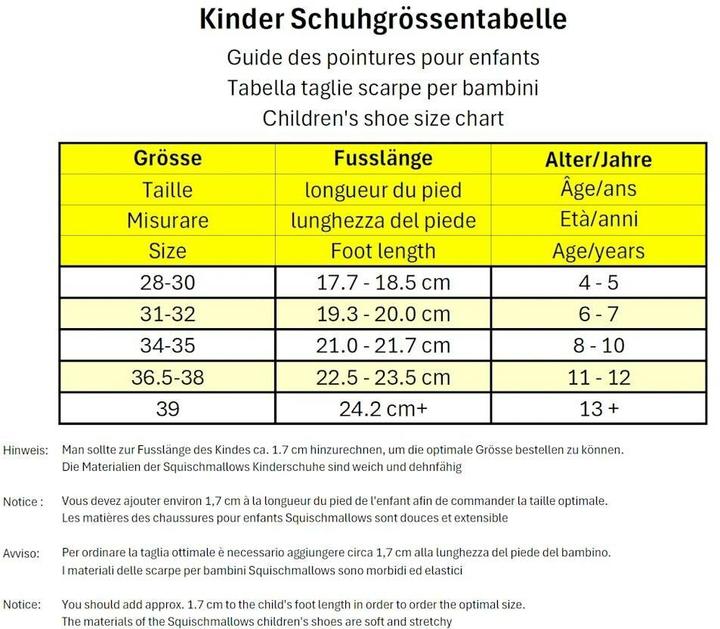 Nährwerte und Zutaten Squishmallows Leonard (29, 29.5, 30, 30.5)