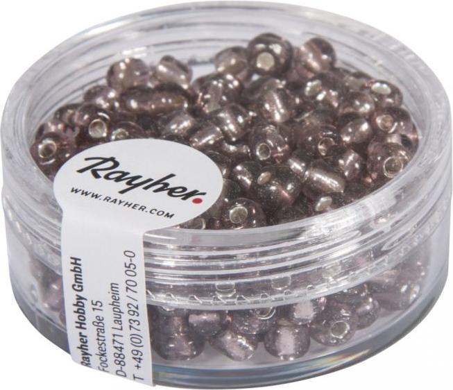 Immagine prodotto Rayher Rocailles, 4 mm ø, con intarsio in argento, viola