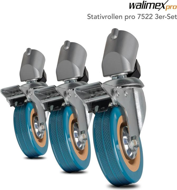 Produktbild Walimex pro pro 23093 Stativrollen Pro 7522 3er-Set 75mm (Stativfuss)