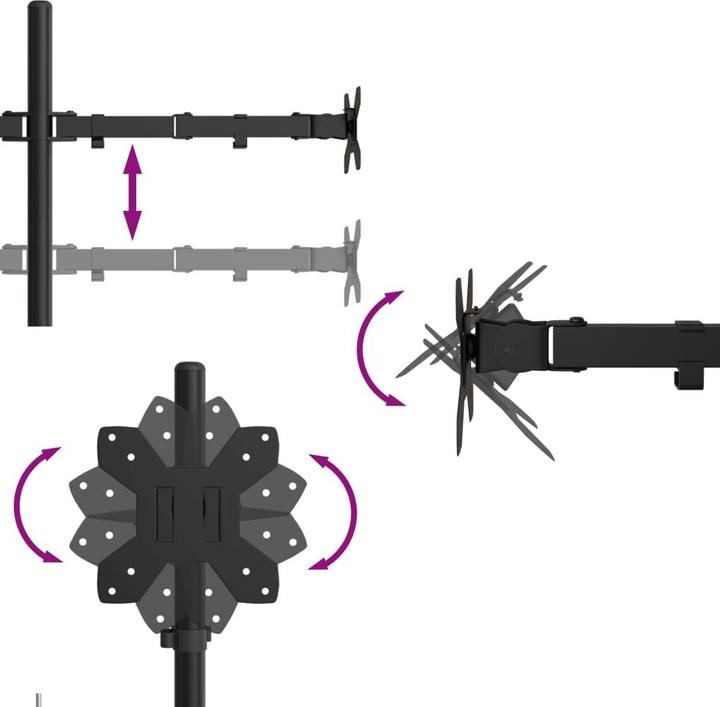 Actual product image vidaXL Tischhalterung für 2 Monitore (Table, 27", 10 kg)