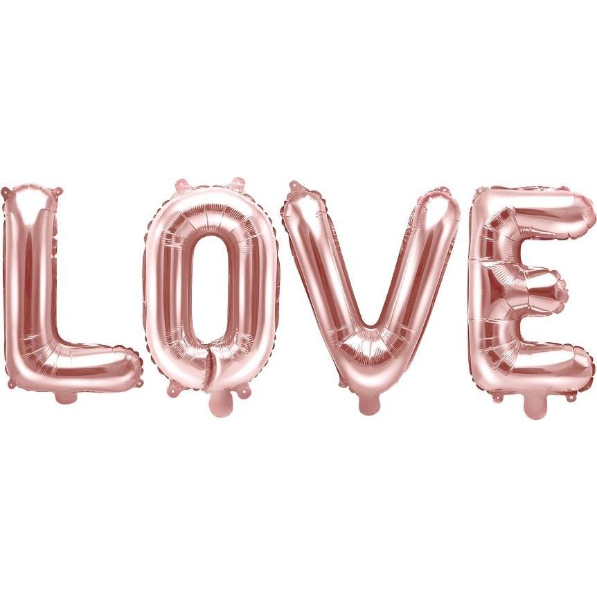 Partydeco Alu-Ballon 'Love' RoseGold 35cm