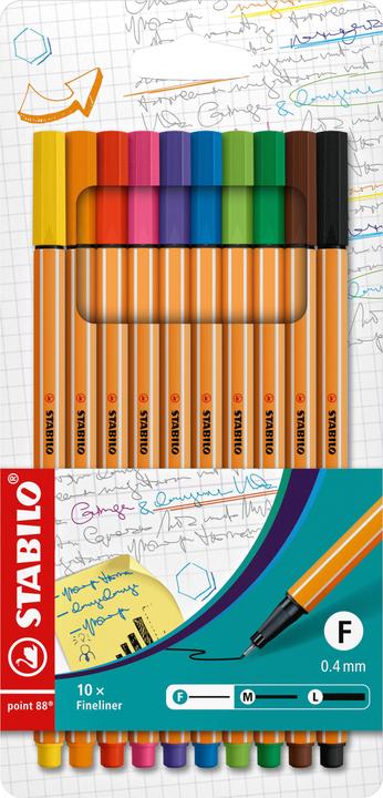 Image du produit STABILO point 88 Fineliner (Multicolore, 10 x)