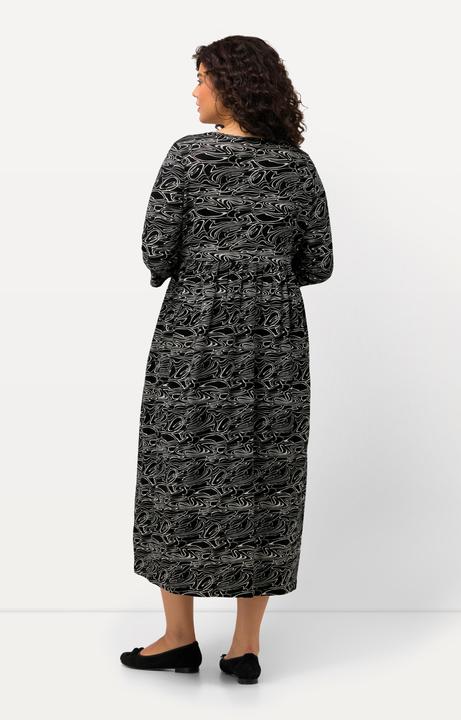Produktbild Ulla Popken Jerseykleid, Wellen, A-Linie, Carree-Ausschnitt, 3/4-Arm (50, 52)