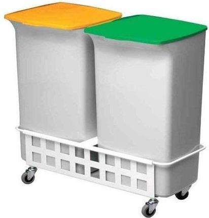 Actual product image Durable DURABIN SQUARE TROLLEY DUO 40 trolley, white (40 l)