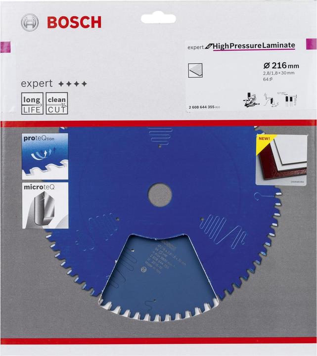Actual product image Bosch Professional Zubehör Circular saw blade Expert for High Pressure Laminate, 216 x 30 x 2.8 mm, 64
