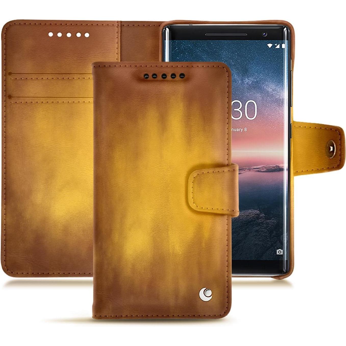 Noreve Lederschutzhülle Wallet (Nokia 8 Sirocco), Smartphone Hülle, Gold