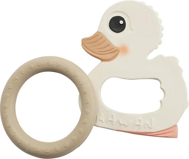Hevea Kawan Geschenkset - Beissring + Ring, Sandy Nude (3 Monate)