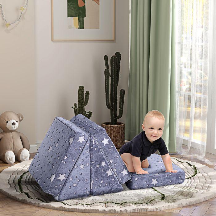 Produktbild Swisshandel24 Spielsofa Kindersofa aus Schaumstoff mit Liegefunktion, für Kinder 1,5-3 Jahre, grau (Kindersofa)