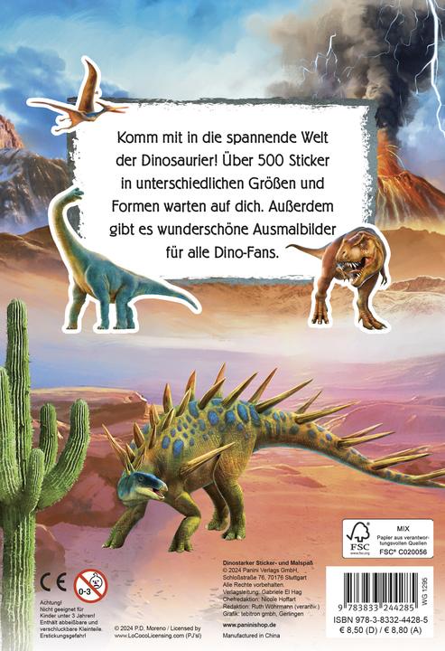 Produktbild Panini Dinosaurs by P.D. Moreno: Dinostarker Sticker- und Malspass