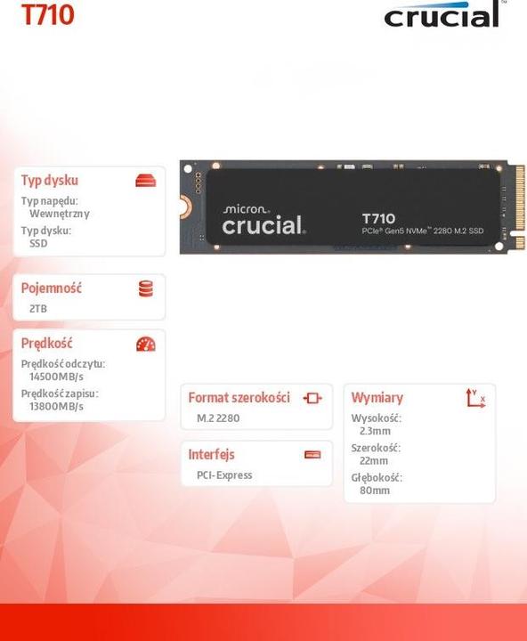 Actual product image Crucial T710 (2000 GB, M.2 2280)