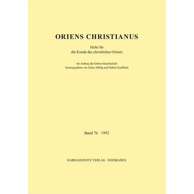 Oriens Christianus 76 (1992), Sachbücher