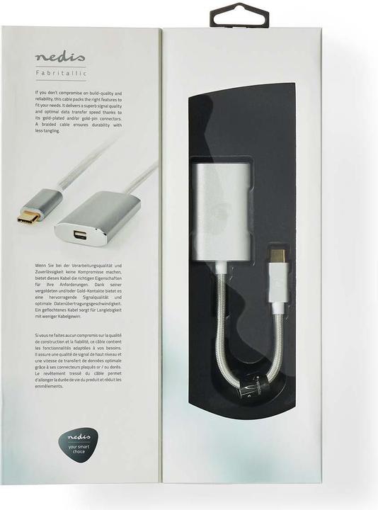 Produktbild Nedis USB-Adapter USB 3.2 Gen 1 USB-CT Stecker Mini DisplayPort Buchse Power delivery 0.20 m rund Ve (USB Typ-C, Mini DP, 20 cm)